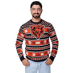 FOCO Standard NFL Big Logo Ugly Sweater, Team Color