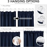 Deconovo Blackout Curtains 52x54 Navy Blue 2 Panels Thermal Insulated Pencil view 3