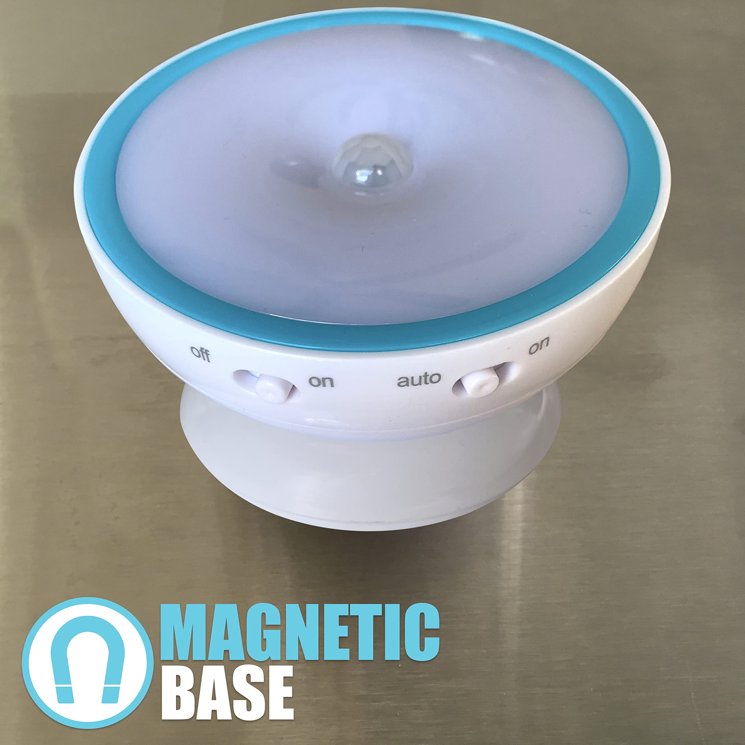 Cruise On Motion-Activated Battery LED Light with Magnetic Base, 360° Rotating Night Lamp for Closets, Bathrooms, Hallways & Cabinets, Wireless, Easy Install, Auto Sensor for Hands-Free Illumination