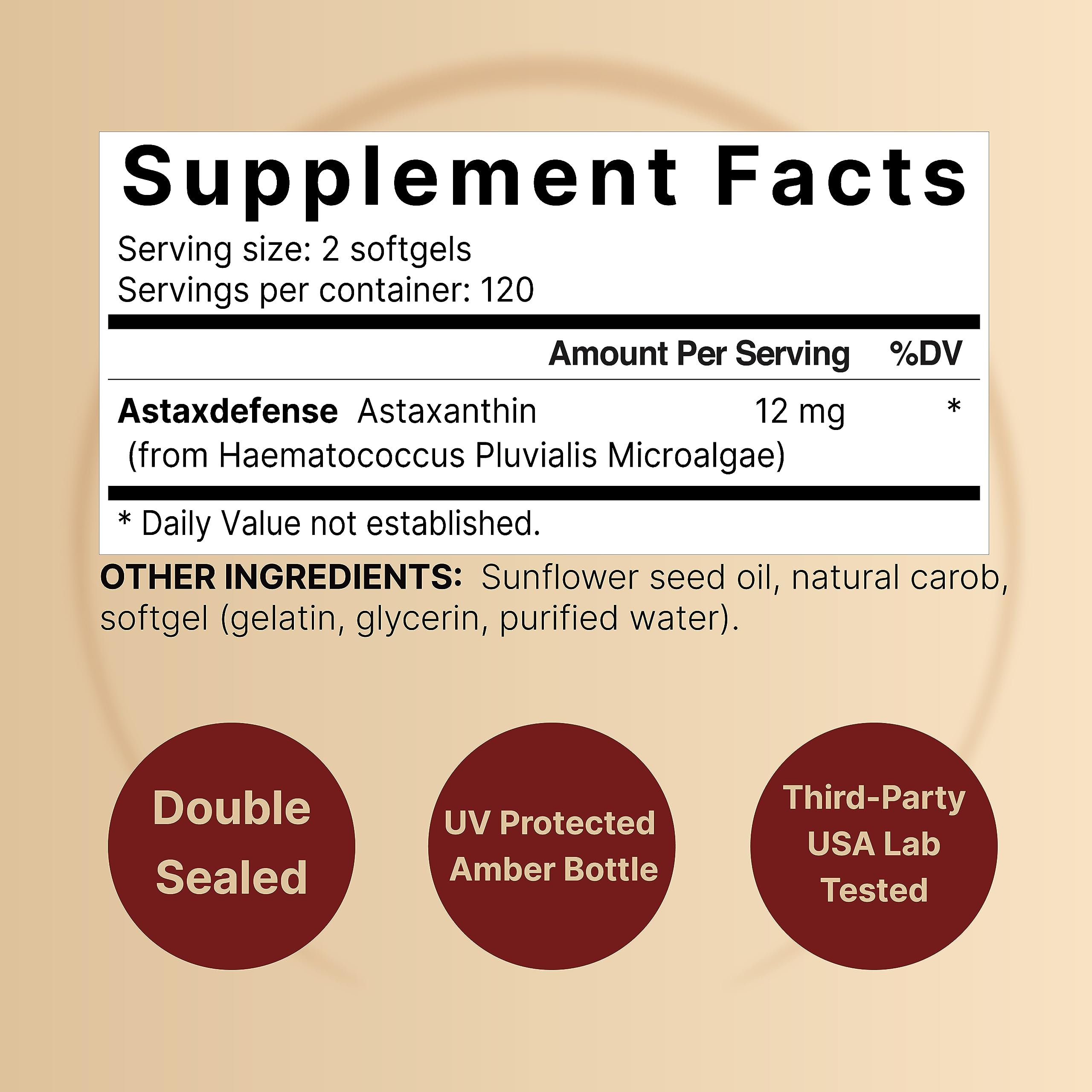 naturebell astaxanthin 12mg, 240 softgels, made with astax , natural antioxidant for skin & eye health – non-gmo & no gluten, 4 month supply