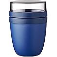 Mepal Overnight Oats jar - Practical Yoghurt Cup & Muesli Cup - Separate Compartments for Yoghurt & Muesli - Suitable for Freezer, Microwave & Dishwasher - 500 ml + 200 ml - Vivid Blue