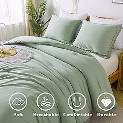 Andency Sage Green Tassel Comforter Set