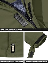 TACVASEN Mens Ski Jacket Water-Resistant Fleece