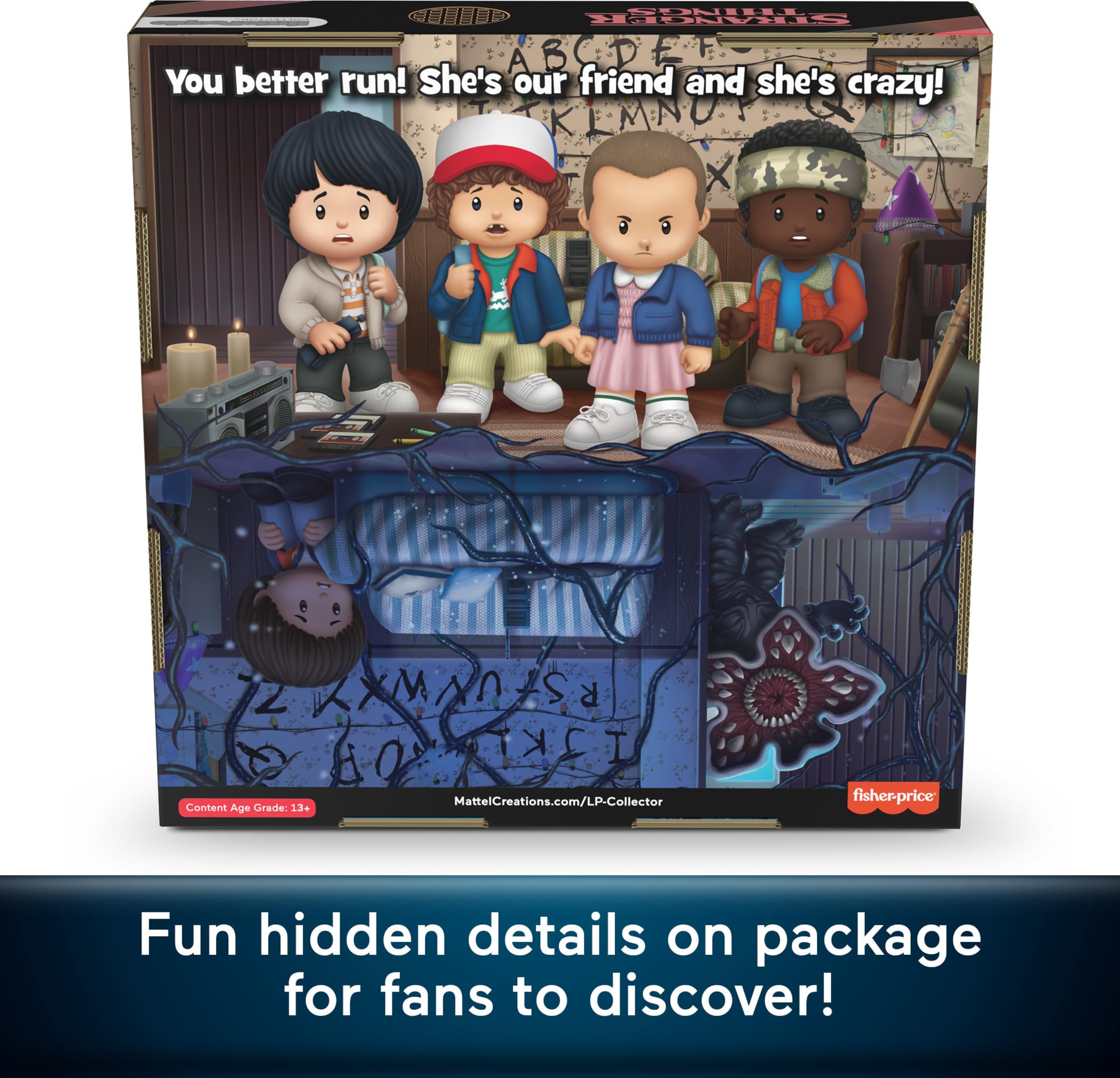 Little People COLLECTOR Stranger Things Castle Byers Special Edition Set for Adults & Fans, 6 Figures for in a Display Package