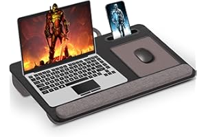 SHOPPINGALL Lap Desk Portable Laptop Stand Desk Fits up to 17" Laptop with Cushion Wrist Rest Mouse Pad, Tablet & Cellphone H