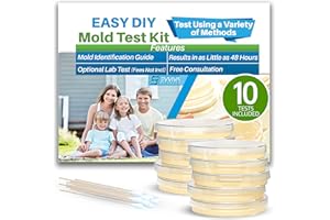ES EVVIVA SCIENCES Evviva Sciences Mold Test Kit for Home - 10 Easy Detection Tests w/Optional Lab Analysis (Extra Fee), Test HVAC System, Surfaces, & Indoor Air Quality Testing Kit - Downloadable Mold Information Guide