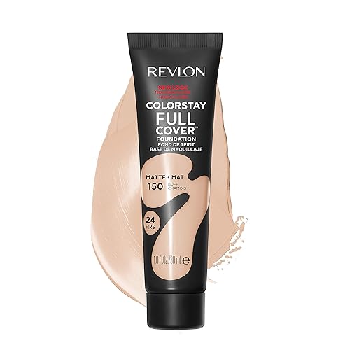 Revlon ColorStay Full Cover Longwear Matte Foundation, Heat & Sweat Resistant Lightweight Face Makeup, Buff (150), 1.0 oz