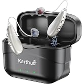 Karthus OTC Hearing Aids for Seniors, Rechargeable with Noise Reduction | Clear conversations &amp; TV, mild to moderate hearing loss, no app, 7 volume levels, one-button control, 100H total with case