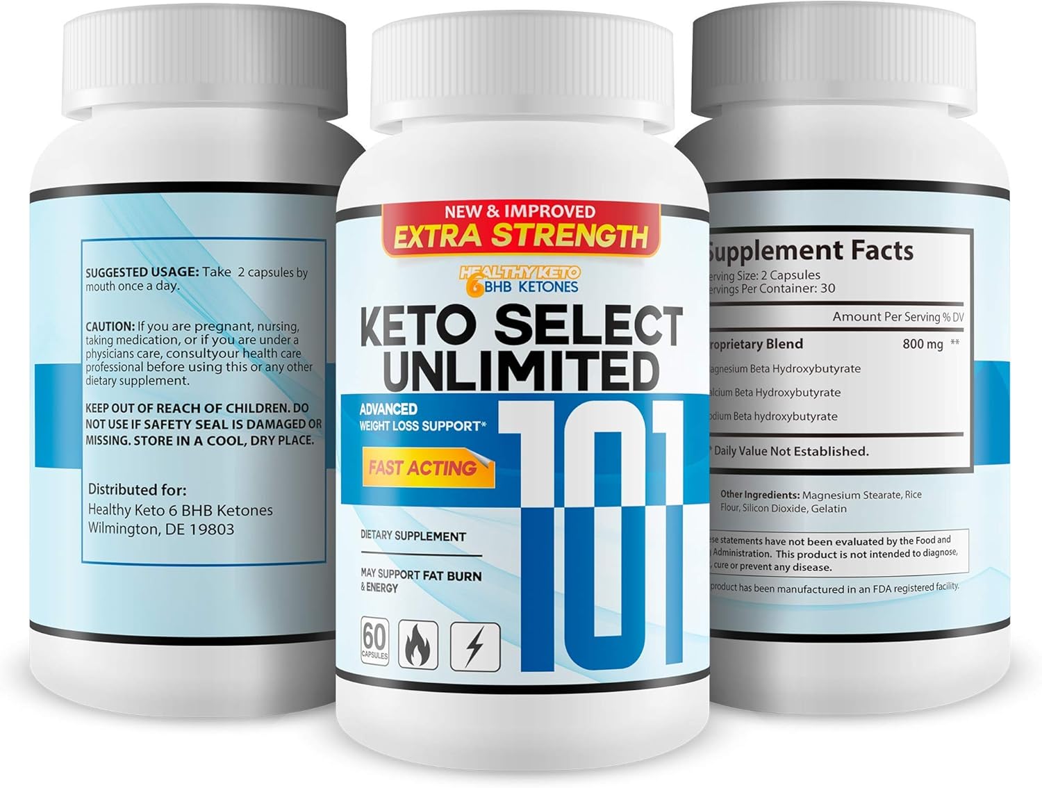Keto Select Unlimited 101 - Lose More Weight Burn More Fat - Extra Strength BHB Keto Booster - Fast Acting BHB Ketosis Accelerator - Feel The Keto Unlimited Potential with Keto 101 Master Weight Loss: Health & Personal Care