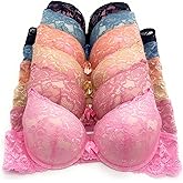 Iheyi 6 pcs ADD 2 Cup Thick Padding Extreme Double Pushup 32B-40C Bra