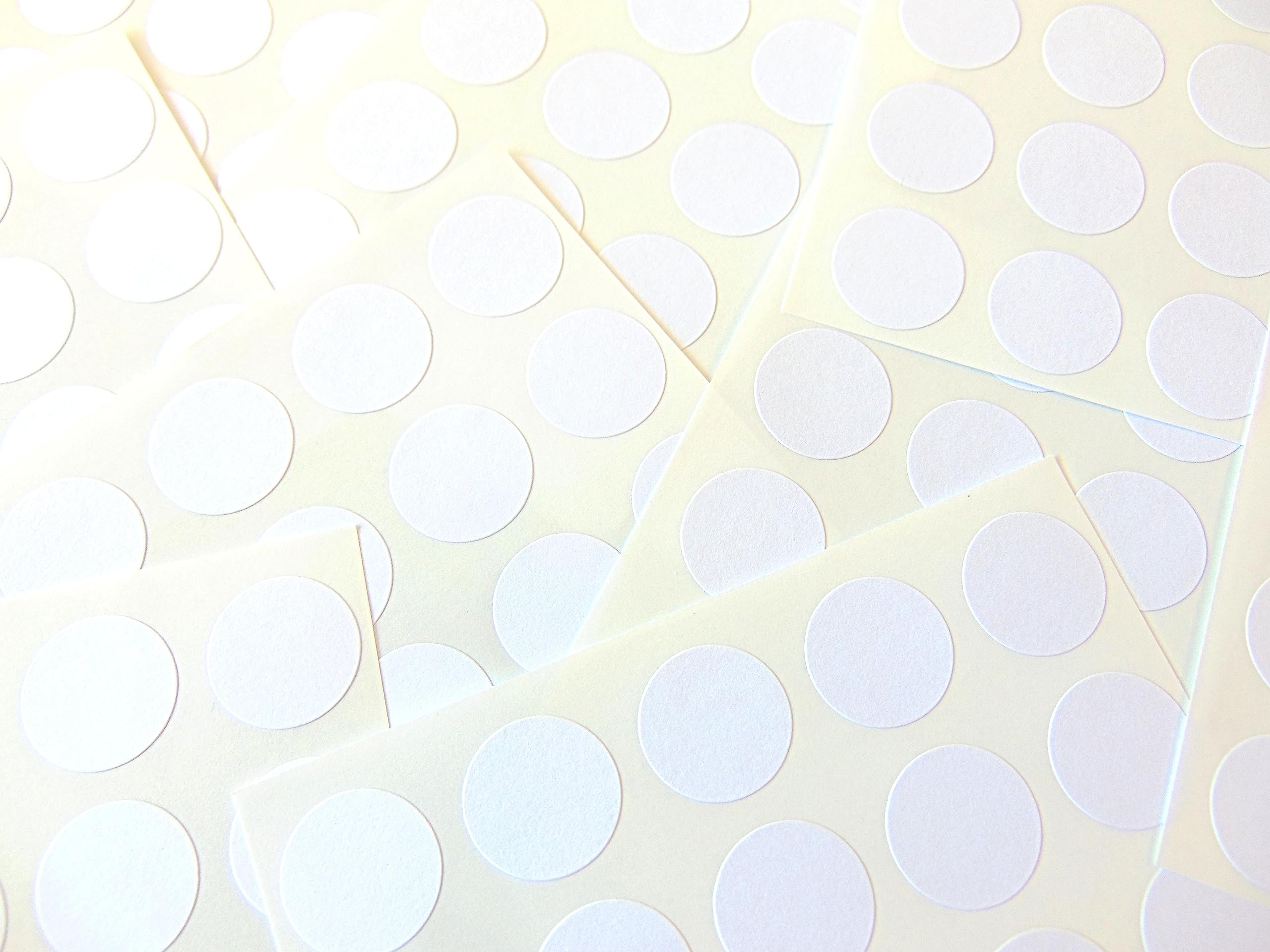 Pack of 150, 15mm Round, White Paper Labels, Permanent Adhesive Circle Stickers, Plain Multi Purpose Sticky dot Labels