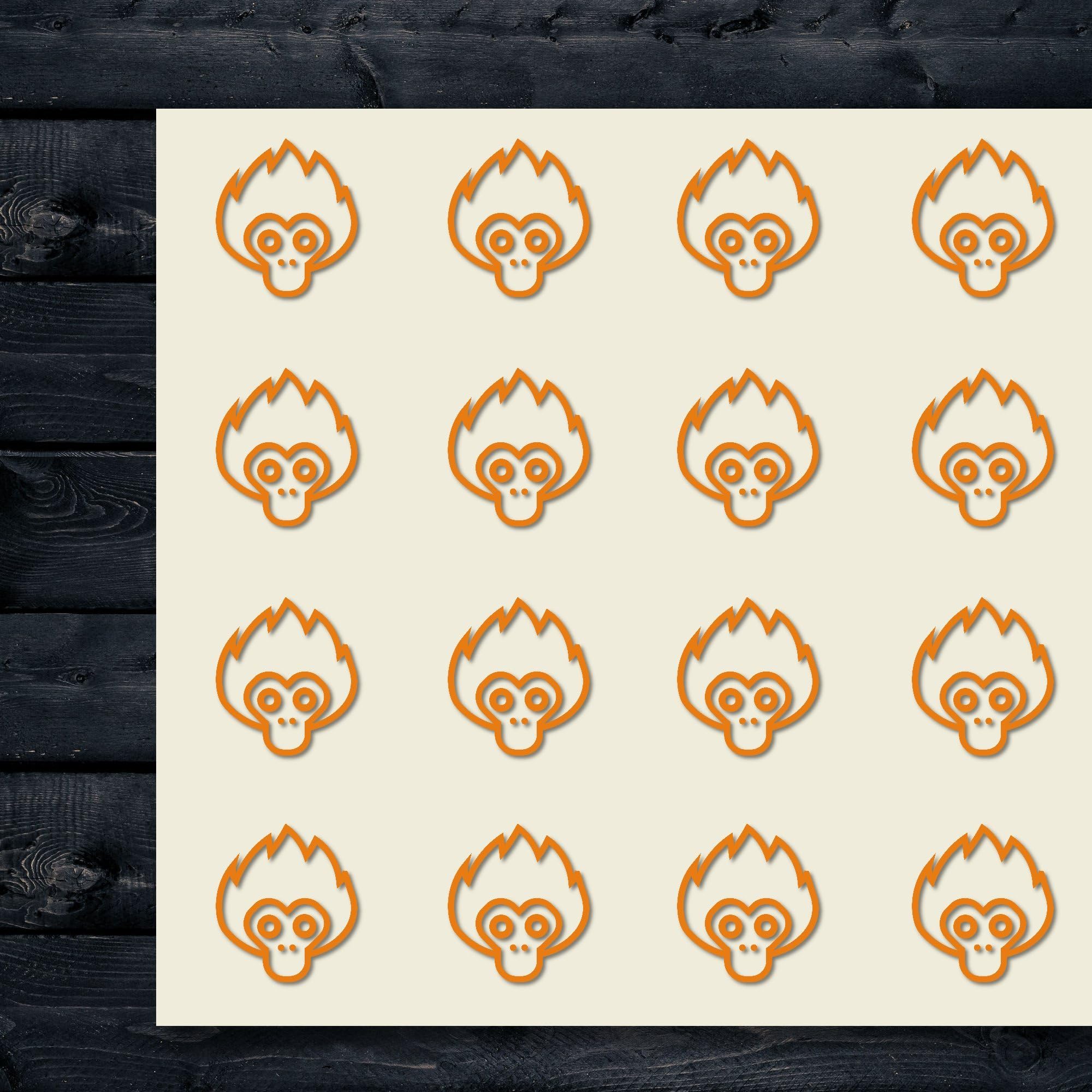Monkey Face Baboon Orangutan Monkey Chimp Craft Stickers, 30 Stickers at 1.5 Inches, Great Shapes for Scrapbook, Party, Seals, DIY Projects, Item 562867