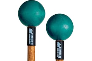 Timber Drum Co. Percussion Mallets — MADE IN U.S.A. — Sticks for Xylophone, Woodblock, Metallophone — Extra Hard Rubber, 15.25"
