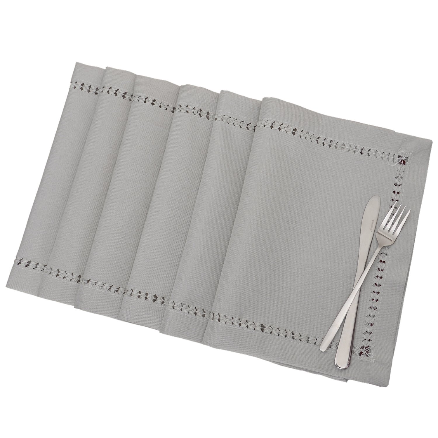 Handmade Hemstitched Polyester Rectangle Table Placemats (12x18 inch