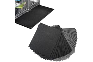 TABABAO Bird Cage Liners, Disposable Cage Liners for Parrot, 18 x 12 inch Precut Absorbent Cushion Pad Mat Paper Cage Liners for for Birds Parrots Cockatiels Lovebird
