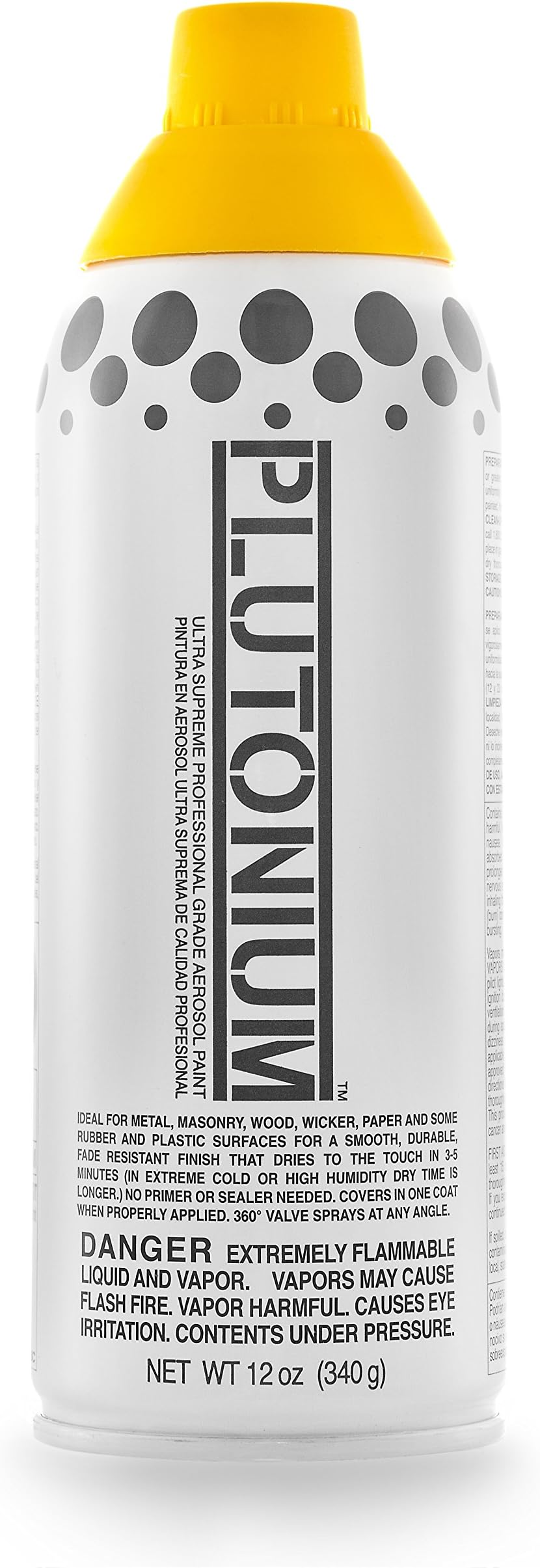 PLUTONIUM Paint Ultra Supreme Professional Aerosol Spray Paint, 12-Ounce, Sunny D