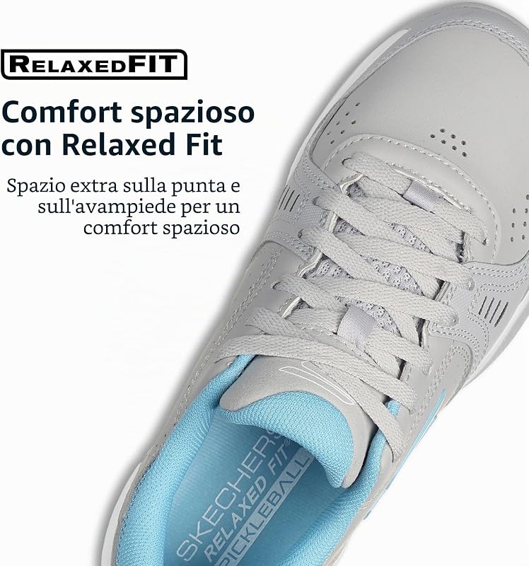 Viper Court Smash - Scarpe da Pickleball da Donna per Interni ed Esterni, vestibilità Comoda, Grigio/Blu, 37 EU