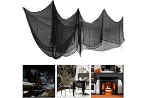 CYAOOI 6 Pack Halloween Creepy Cloth, Black Creepy Cloth Stretchy Gauze Bulk, Halloween Decorations Clearance, Creepy Spooky Halloween Decorations Indoor Outdoor, 30×72 Inch