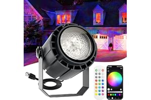 Umidkin Smart Ocean Wave Projector Light with APP Controller, 150W Large Coverage Area Ripple Projector Outdoor, RGBW Color Changing Water Ripple Projector Light with RF Remote Controller