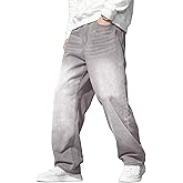 JMIERR Men's Baggy Jeans Wide Leg Skater Hip Hop Denim Pants Loose Fit Streetwear