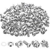 110 Pcs/55 Set Rack Mount Screws and Cage Nuts for Server Cabinet Cage Nuts &amp; Mounting Screws Washer, Carbon Steel Racks Screw for Rack Mount Server Shelves Cabinet