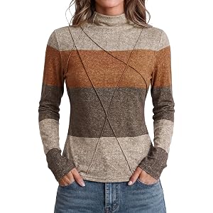 WIHOLL Long Sleeve Shirts for Women Casual Underscrub Fall Fashion 2026