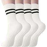 SWturK Pilates Socks with Grips for Women Long Non-Slip Yoga Grippy Socks for Barre，Ballet，Dance & Hospital，Anti-Skid Workou