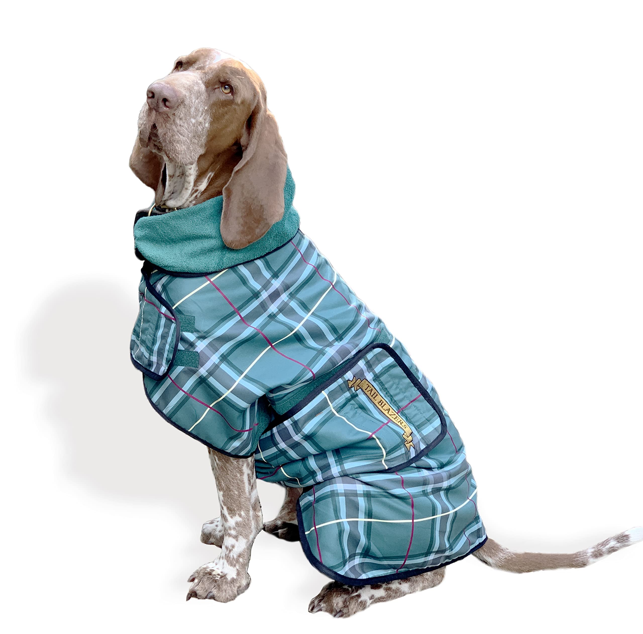 TAIL BLAZERS™ Premium Dog Drying Coat. Double Layer Microfibre Dry Robe, Towel Robe Pet Dryer Keep It Dry and Warm. Dogs Camping and Beach Accessories. Machine Washable. XXXL