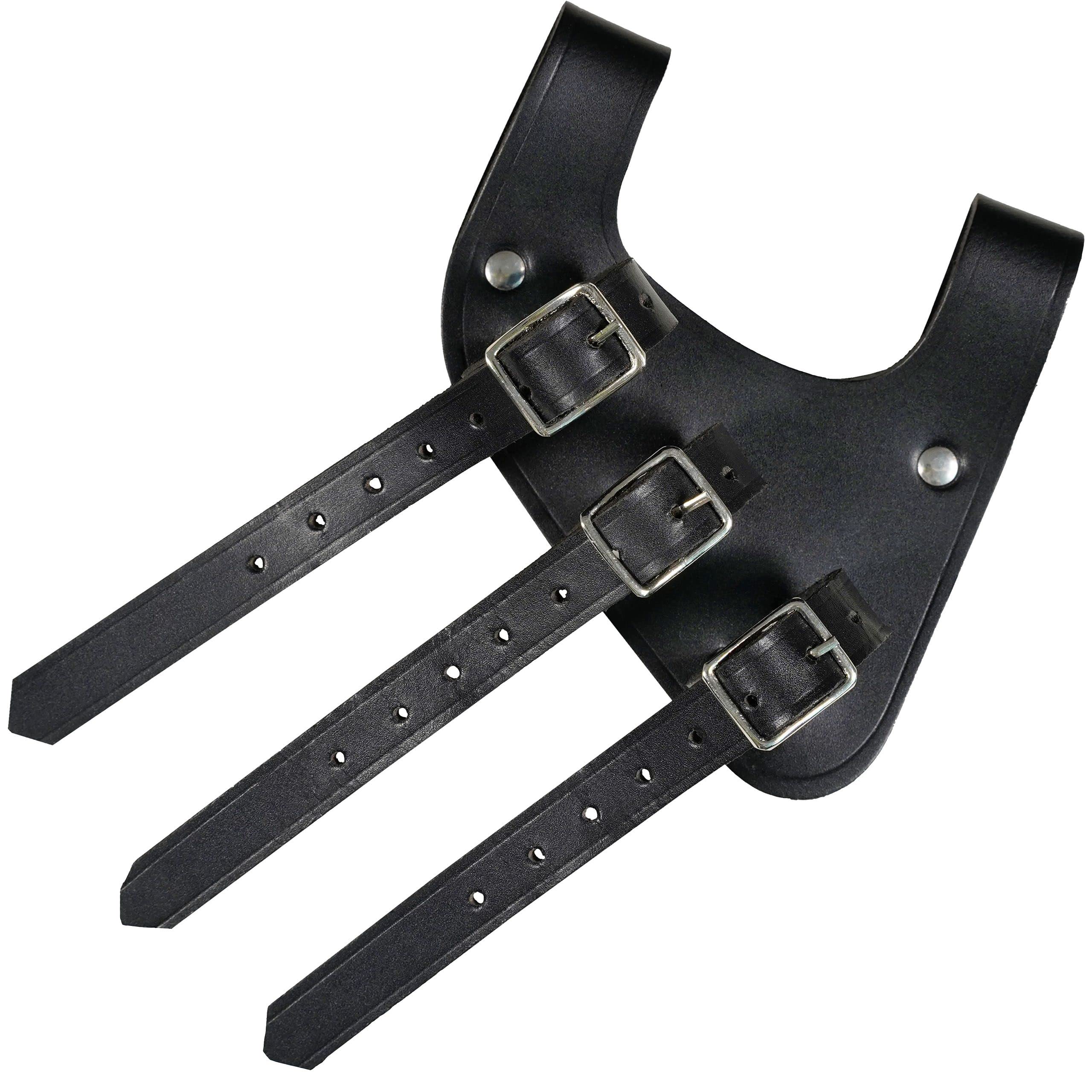 "Mythrojan Leather Sword Frog Medieval Holster in Genuine Leather for LARP, Cosplay, Viking Parties, Knight Warrior Costumes Universal Holder, Black - Right Hand"