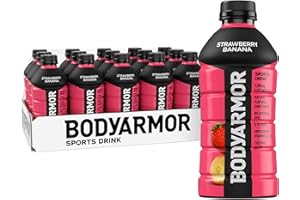 BODYARMOR Sports Drink, Strawberry Banana, Electrolyte Drink Hydration, 28 Fl Oz Bottles (15 Pack), Flavored Coconut Water with B Vitamins & Antioxidants