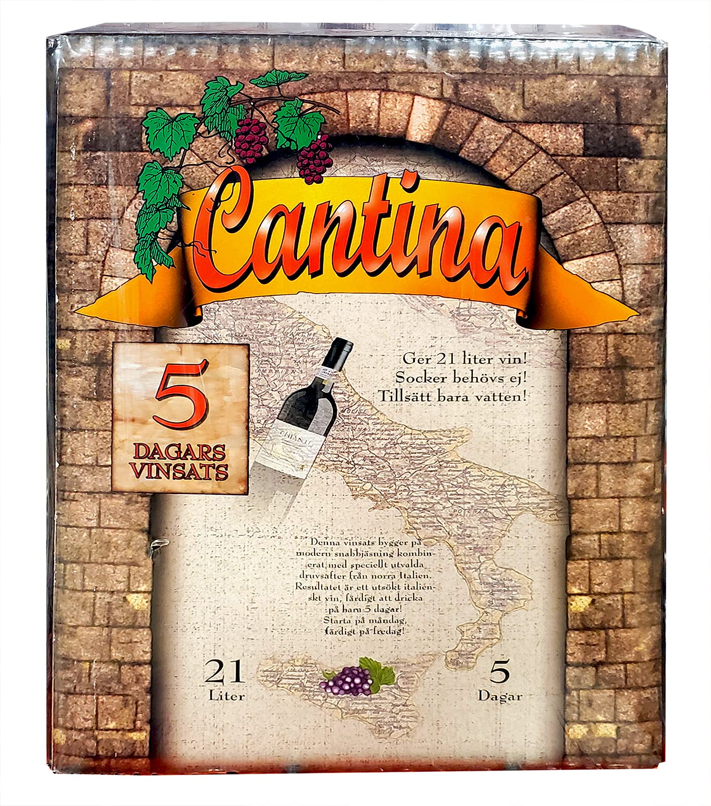 Cantina 5 Day Wine Kit Shiraz Merlot 21L Homebrew Winemaking No Sugar Required