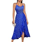 DRESSTELLS Sequin Formal Dresses Spaghetti Strap Cocktail Wedding Guset Dresses 2026 Prom Dress Evening Gowns