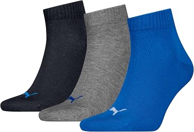 Unisex Plain Quarter 3 pack