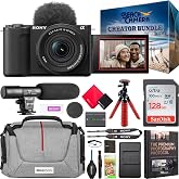 Sony ZV-E10 II Mirrorless APS-C Vlog Camera w/ 16-50mm Lens Black Bundle | ZV-E10M2KB Alpha Body and OSS Zoom Lens Kit with Deco Gear Photography Case +Microphone, Memory Card &amp; Accessories Kit