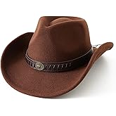 Jastore Kids Boys Western Cowboy Hat for Toddler Girls Felt Fedora Cowgirl Cowboy Hat with Belt Buckle