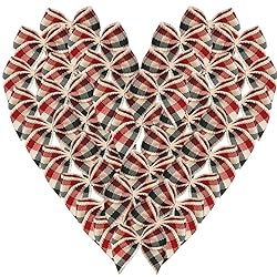 Micomon 50pcs 1.2-Inch Mini Bows for Crafts Gingham
