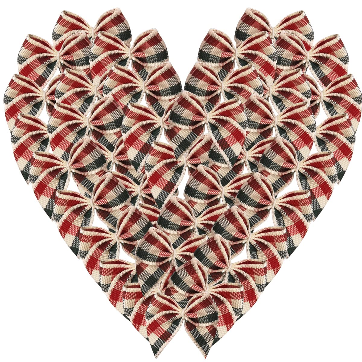 Micomon 50pcs 1.2-Inch Mini Bows for Crafts Gingham