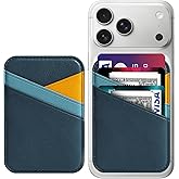 Miroddi for MagSafe Wallet, Magnetic Wallet for iPhone 17/16/15/14/13/12 Series, 0.12” Ultra-Thin Leather Magnetic Phone Card Holder, 3 Card Slots, Fits 3 Cards, Vegan Leather, Blue & Orange