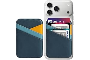 Miroddi for MagSafe Wallet, Magnetic Wallet for iPhone 17/16/15/14/13/12 Series, 0.12” Ultra-Thin Leather Magnetic Phone Card Holder, 3 Card Slots, Fits 3 Cards, Vegan Leather, Blue & Orange