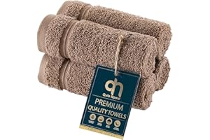 Qute Home 4-Piece Washcloths Towels Set, 100% Turkish Cotton Premium Quality Towels for Bathroom, Quick Dry Soft and Absorbent Turkish Towel, Set Includes 4 Wash Cloths (Brown)