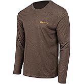 Beretta Men's Wing Drop Casual Durable Multi-Purpose Comfortable Cotton Blend Ribbed Crew Neck Long Sleeve T-Shirt with Logo