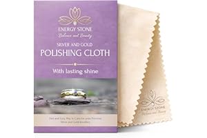 Energy Stone Silver and Gold Restoration Polishing Cloth, Anti-Tarnish Cleaner with Lasting Shine, for Fine Jewellery, Valuab