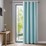 Deconovo Thermal Insulated Blackout Curtain 52x90 Sky Blue 1 Panel Eyelet