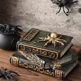 Canchiing Halloween Spellbook Mantel Decor Witch and Wizard Tabletop Decor | Halloween Resin Book Stack Table Decorations, Halloween Book Mantel Decor for Home Table Mantel Fireplace