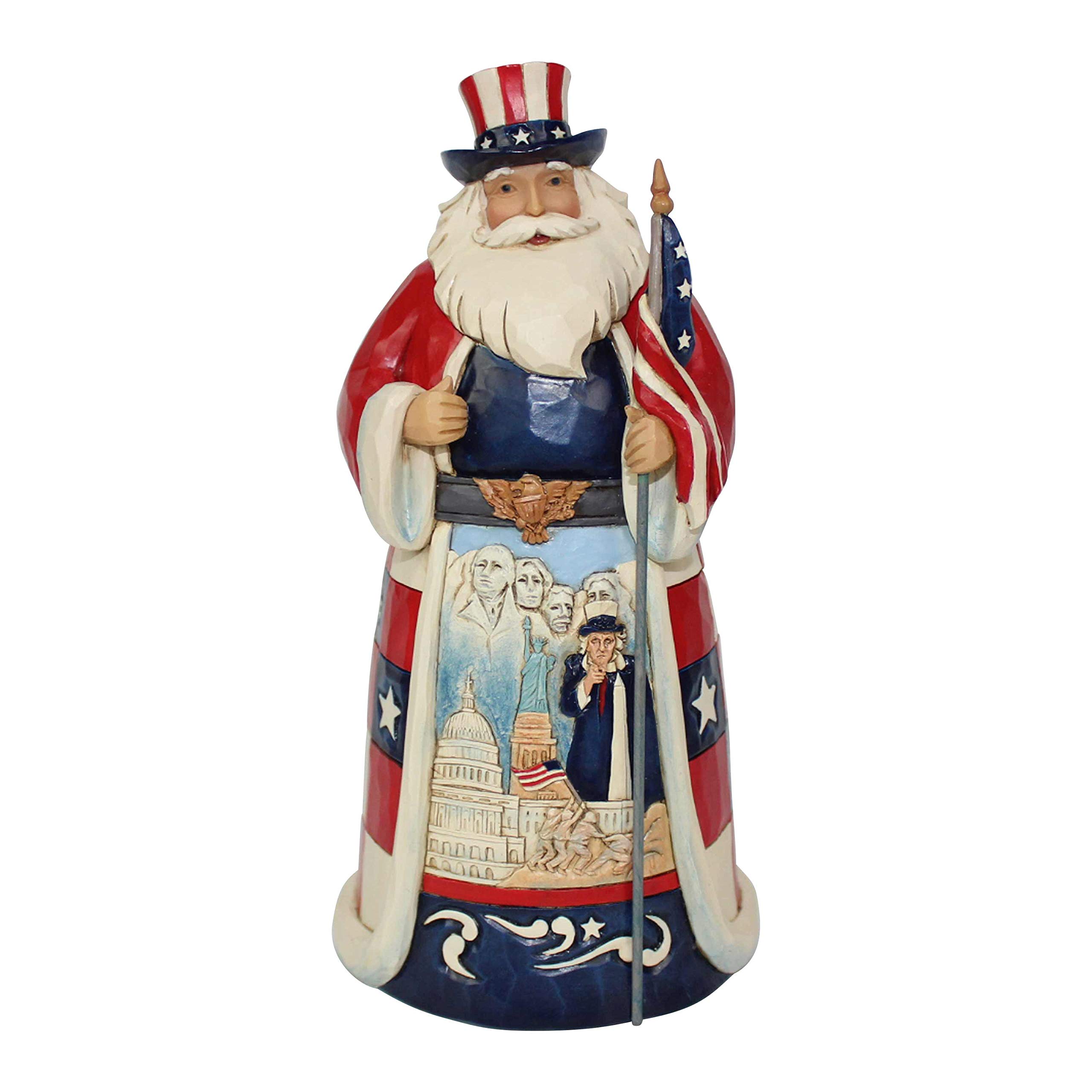 Enesco Jim Shore Heartwood Creek America Santa Around The World Figurine, 7.1", Multicolor