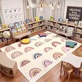 Breling Classroom Carpets Playmat Rugs 6x9 ft Kids Rainbow Classroom Calming Sensory Corner Rugs Children's Seating Nursery Play Mat for Preschool Elementary Playroom Kindergarten