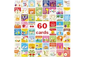 SYCARON 60Pcs Lunch Box Notes for Kids, Cute Joke Cards Motivational and Inspirational Cards Lunch Notes Jokes Cards Reward C