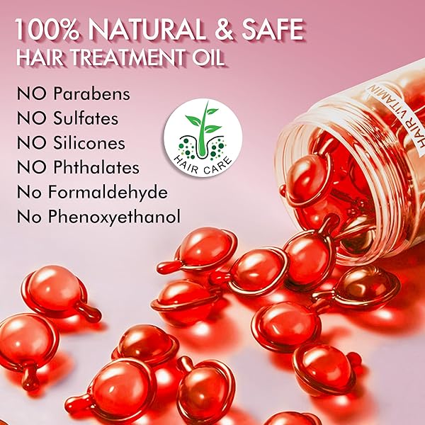 MISICH HAIR SERUM FOR FRIZZY & DRY HAIR, HAIR TREATMENT OIL FOR DAMAGED HAIR, HAIR VITAMIN OIL CAPSULES WITH ARGAN, AVOCADO, MOROCCAN OIL, ANTI FRIZZ LEAVE IN CONDITIONER WITH VITAMIN A, C, E & B5