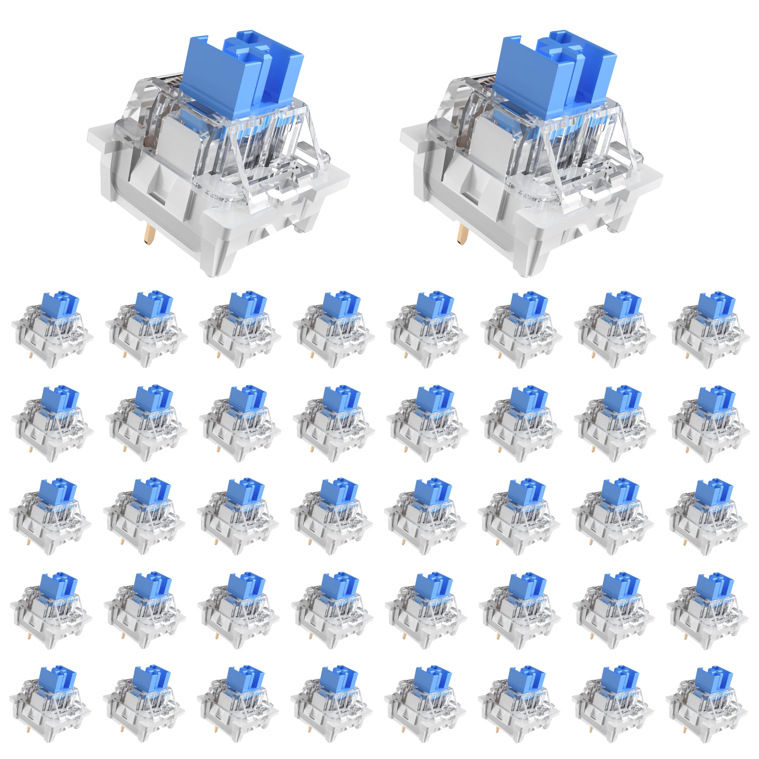 Outemu 108Pcs Keyboard Clickers for 3D Prints,Clicky Blue Keyboard Switches | Hot-swap Pre-Lubred 3-Pin Switches,Office,MX St