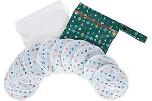 Idaho Jones Washable Reusable Nursing Pads for Breastfeeding - Oeko-Tex Certified Organic Bamboo Breast Pads with Laundry Bag & Waterproof Carrying Bag - Soft Ultra Absorbent Postpartum Pads - 5 Pairs